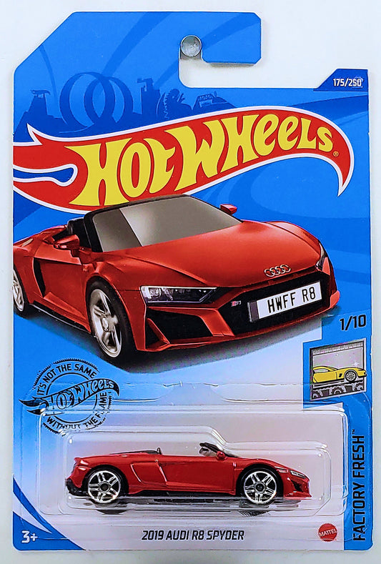 Hot Wheels 2020 - Collector # 175/250 - Factory Fresh 1/10 - New Models - 2019 Audi R8 Spyder - Red - International Long Card