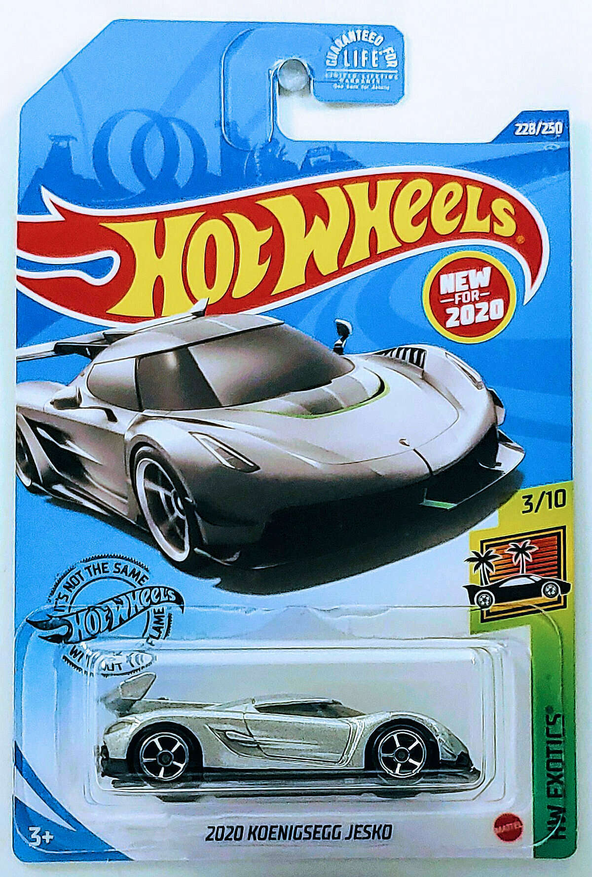Hot Wheels 2020 - Collector # 228/250 - HW Exotics 3/10 - New Models - 2020 Koenigsegg Jesko - Silver - USA