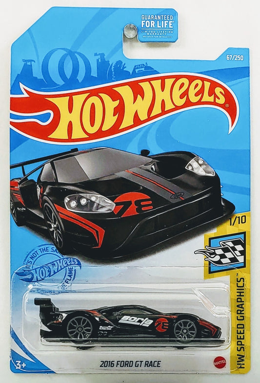 Hot Wheels 2021 - Collector # 067/250 - HW Speed Graphics 1/10 - 2016 Ford GT Race - Black - USA