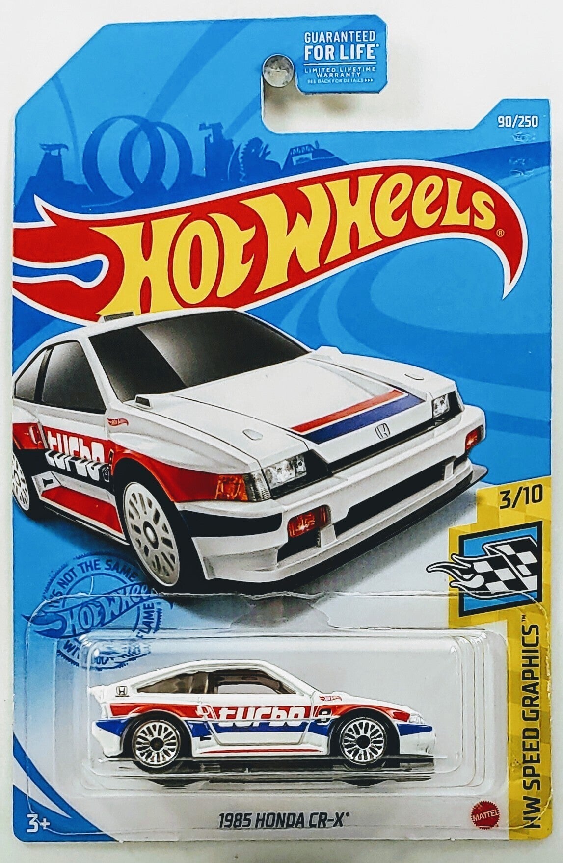 Hot Wheels 2021 - Collector # 090/250 - HW Speed Graphics 3/10 - 1985 Honda CR-X - White / Turbo - USA Card