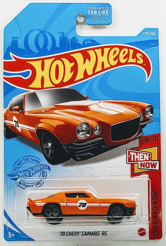 Hot Wheels 2021 - Collector # 179/250 - Then And Now 8/10 - `70 Chevy Camaro RS - Orange - USA