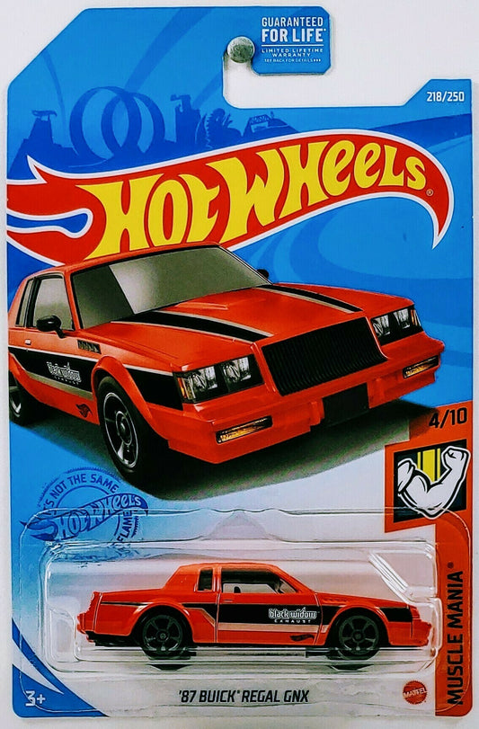 Hot Wheels 2021 - Collector # 218/250 - Muscle Mania 4/10 - '87 Buick Regal GNX - Red / Black Widow Exhaust - USA