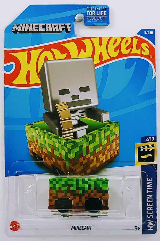 Hot Wheels 2022 - Collector # 009/250 - HW Screen Time 2/10 - Minecart - Green & Brown