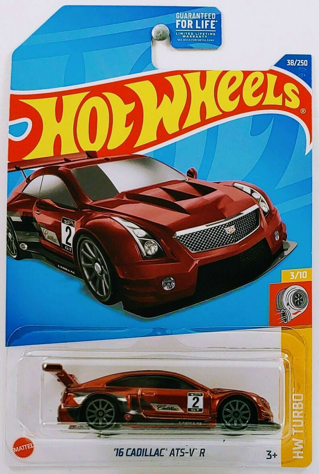 Hot Wheels 2022 - Collector # 038/250 - HW Turbo 3/10 - '16 Cadillac ATS-V R - Dark Red - USA