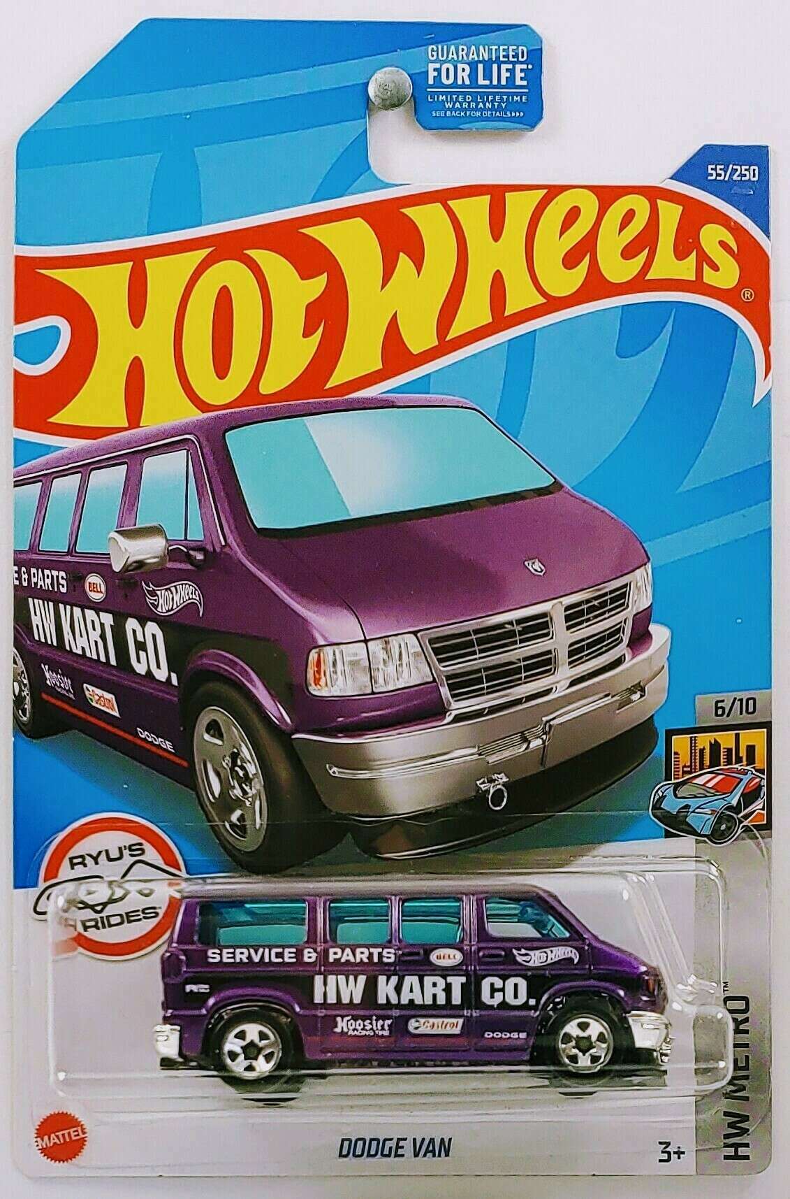 Hot Wheels 2022 - Collector # 055/250 - HW Metro 6/10 - Dodge Van - Purple / HW Kart Co.