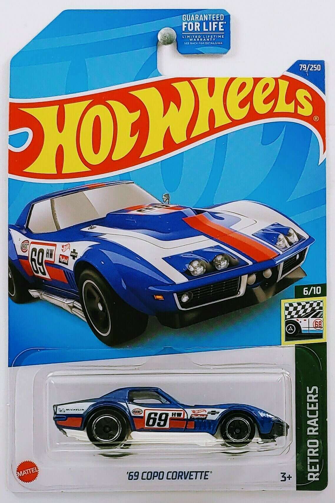 Hot Wheels 2022 - Collector # 079/250 - Retro Racers 6/10 - '69 COPO Corvette - Blue