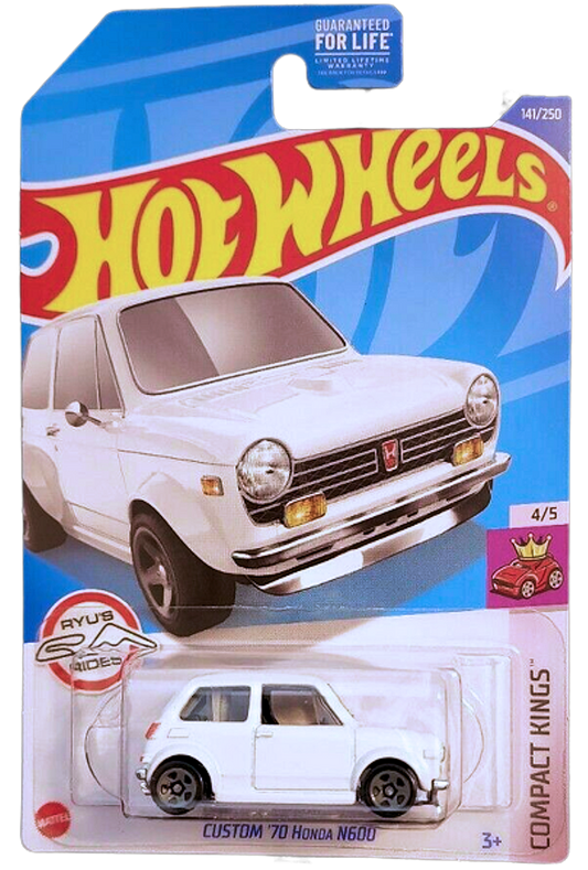 Hot Wheels 2022 - Collector # 141/250 - Compact Kings 4/5 - Custom '70 Honda N600 - White