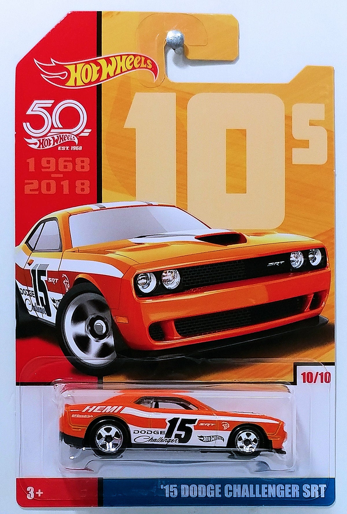 Hot Wheels 2018 - 50th Anniversary / Throwback Collection 10/10 - '15 Dodge Challenger SRT - Orange