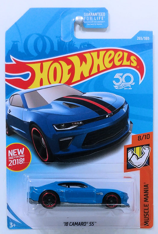 Hot Wheels 2018 - Collector # 265/365 - Muscle Mania 8/10 - '18 Camaro SS (Hot Wheels Special Edition) - Blue