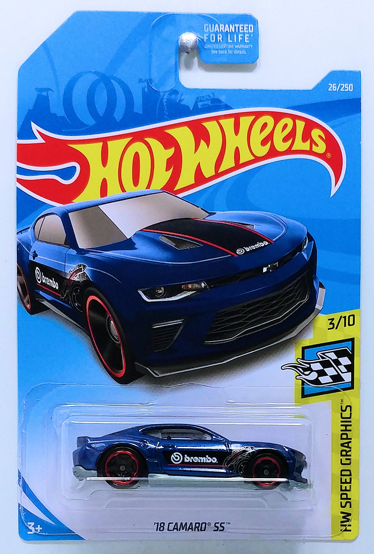 Hot Wheels 2019 - Collector # 026/250 - HW Speed Graphics 3/10 - '18 Camaro SS - Dark Blue