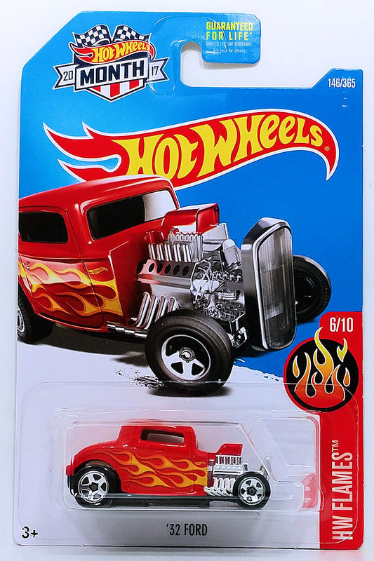 Hot Wheels 2017 - Collector # 146/365 - HW Flames 6/10 - '32 Ford - Red - Month