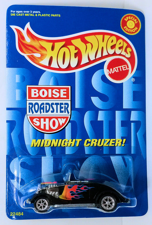 Hot Wheels 1999 - Boise Roadster Show Promo - Midnight Cruzer! / '33 Ford Convertible - Black with Flames - Special Edition