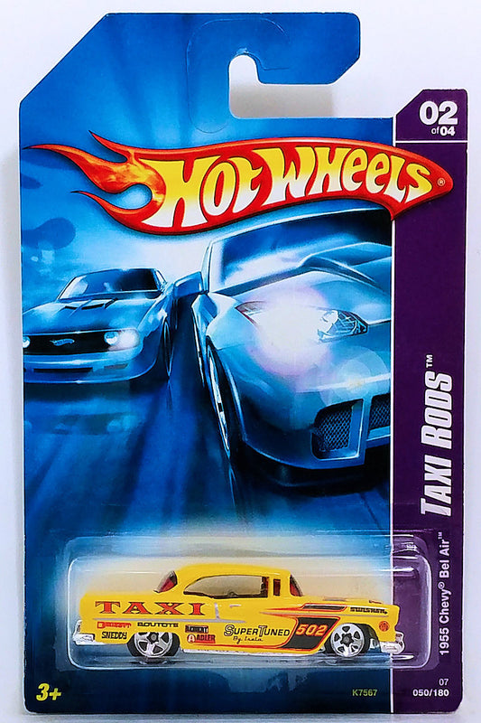 Hot Wheels 2007 - Collector # 050/180 - Taxi Rods 2/4 - 1955 Chevy Bel Air - Yellow