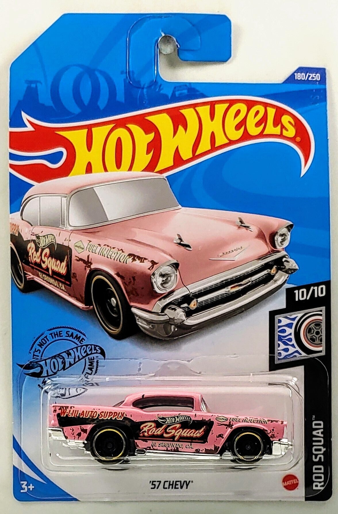 Hot Wheels 2020 - Collector # 180/250 - Rod Squad 10/10 - '57 Chevy - Pink - IC