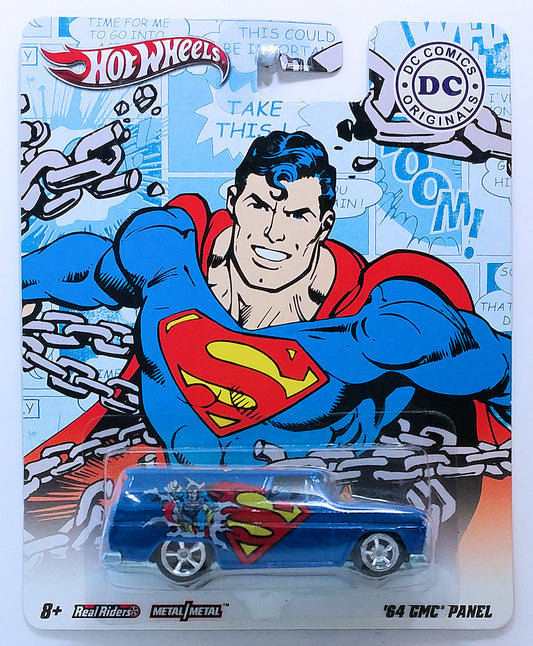 Hot Wheels 2011 - Nostalgia / Pop Culture / DC Comics Originals - '64 GMC Panel - Blue - Metal/Metal & Real Riders