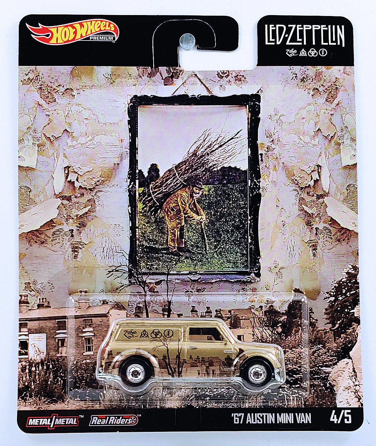 Hot Wheels 2020 - Pop Culture / Led Zeppelin 4/5 - '67 Austin Mini Van - Gold / Led Zeppelin IV