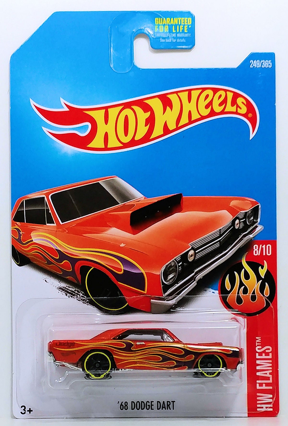Hot Wheels 2017 - Collector # 160/365 - HW Flames 8/10 - '68 Dodge Dart - Metallic Dark Orange