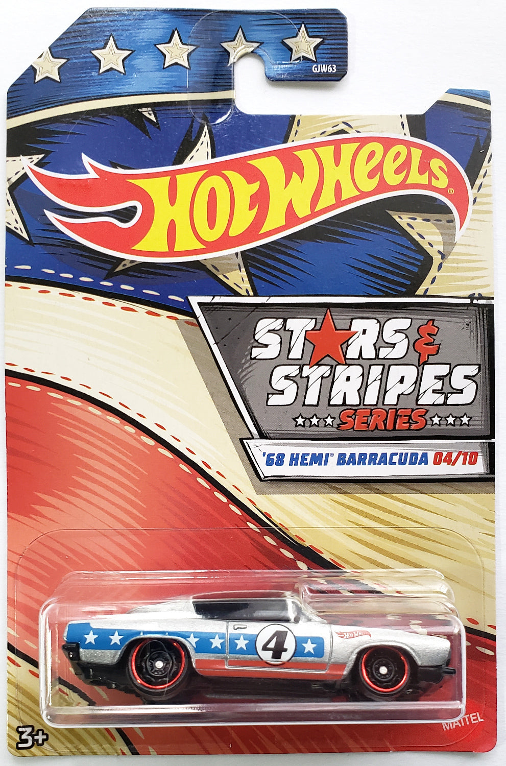 Hot Wheels 2020 - Stars & Stripes Series 4/10 - '68 HEMI Barracuda - Silver - Walmart Exclusive