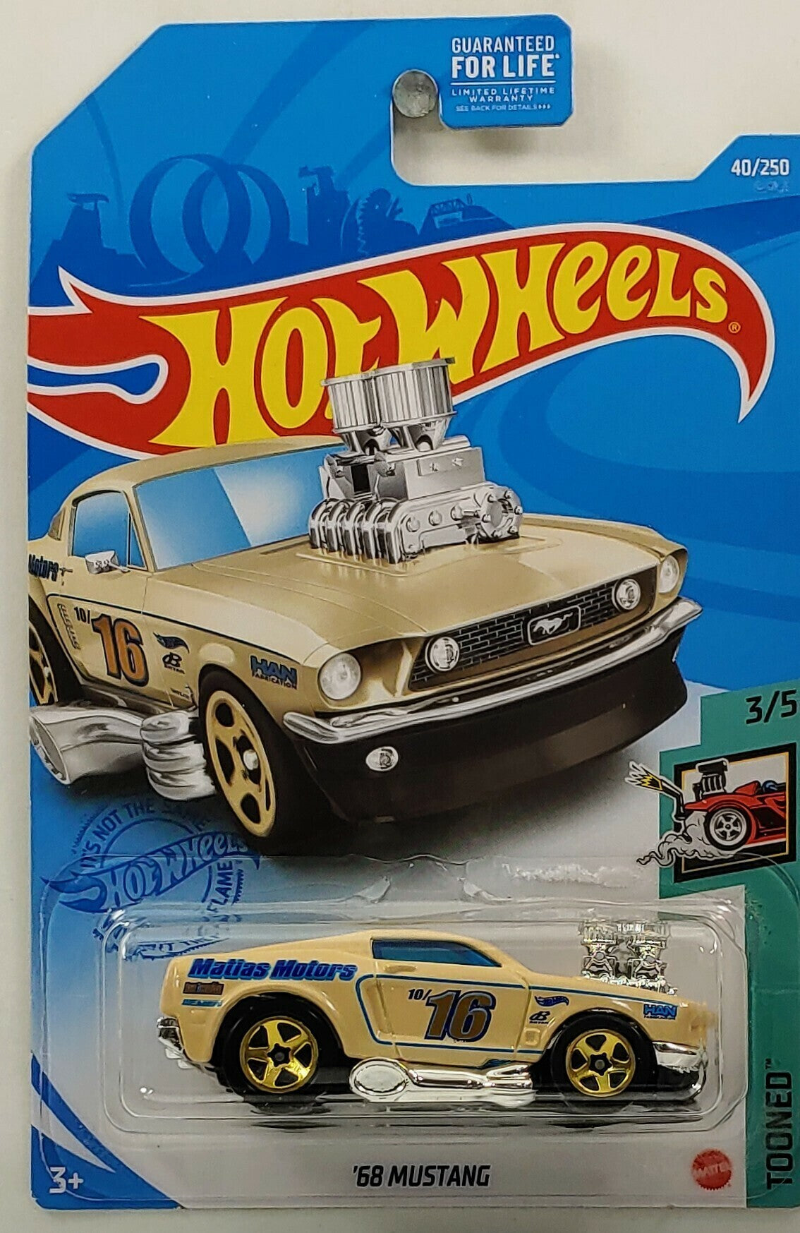 Hot Wheels 2021 - Collector # 040/250 - Tooned 3/5 - '68 Mustang - Tan