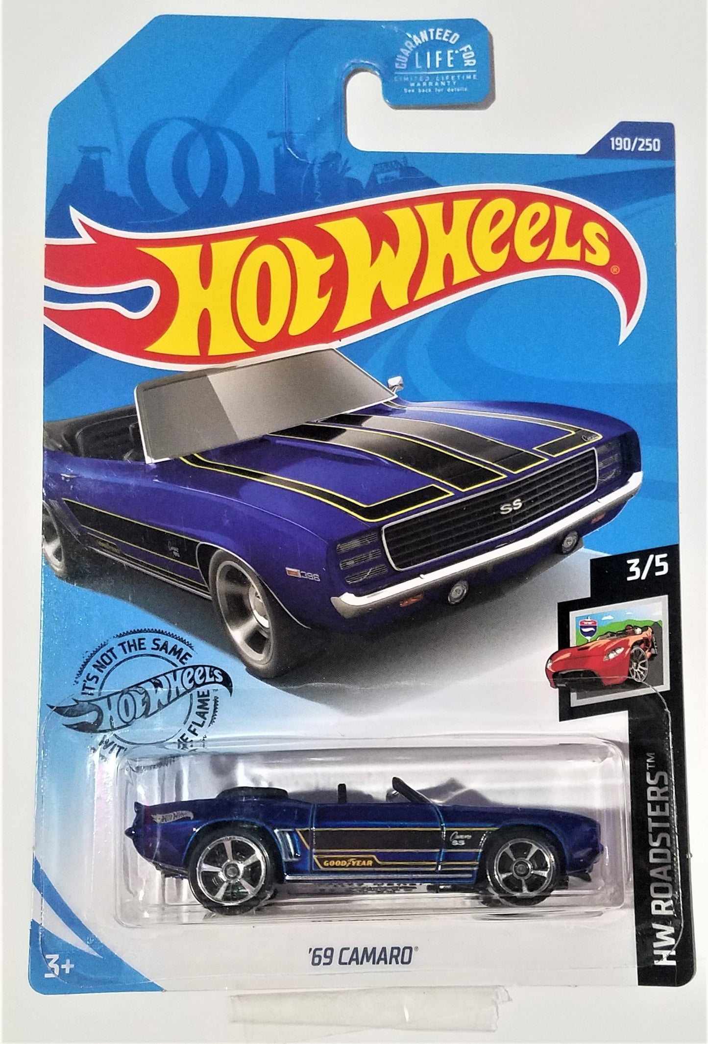 Hot Wheels 2020 - Collector # 190/250 - HW Roadsters 3/5 - '69 Camaro (Convertible) Blue