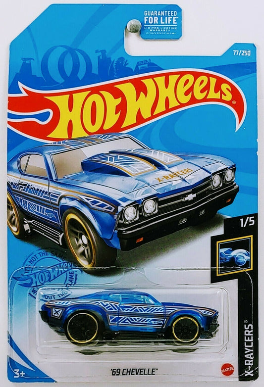 Hot Wheels 2021 - Collector # 077/250 - X-Raycers 1/5 - '69 Chevelle - Transparent Blue