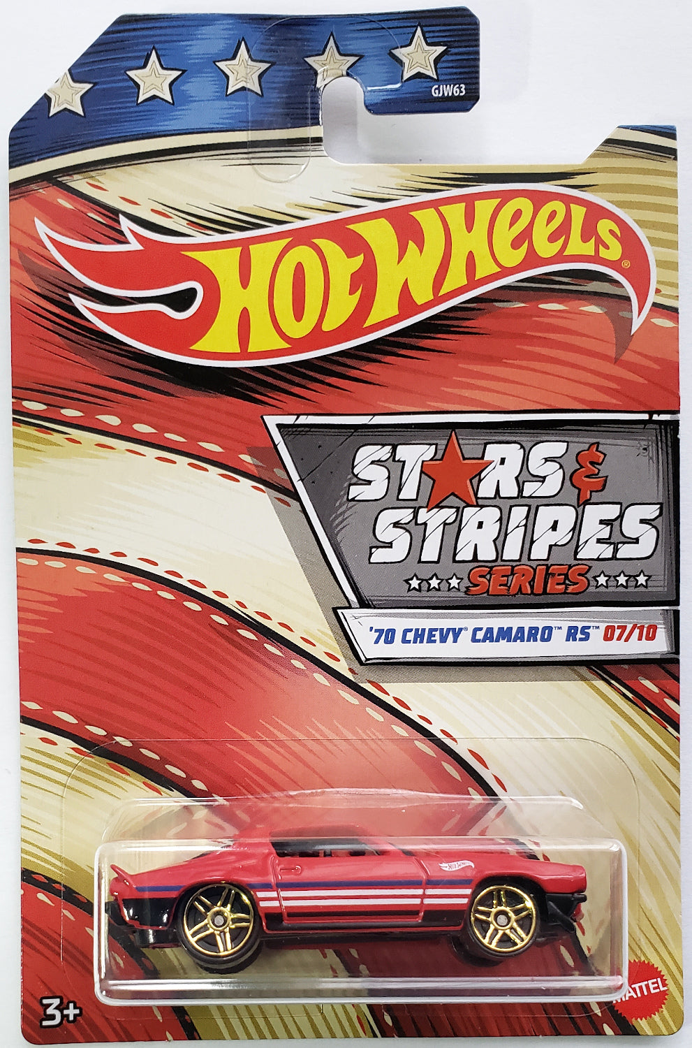 Hot Wheels 2020 - Stars & Stripes Series 7/10 - '70 Chevy Camaro RS - Red - Walmart Exclusive