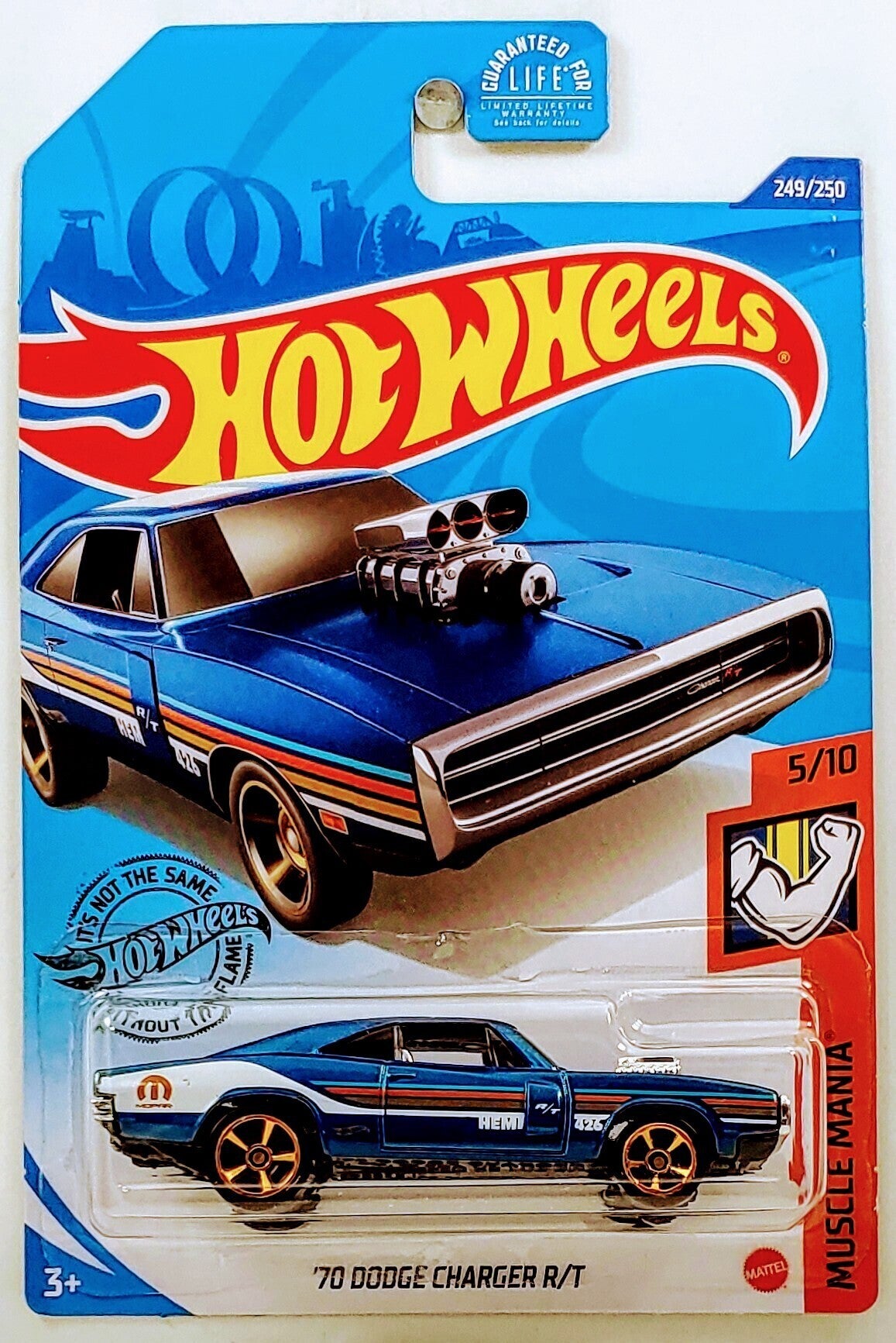 Hot Wheels 2020 - Collector # 249/250 - Muscle Mania 5/10 - '70 Dodge Charger R/T - Blue