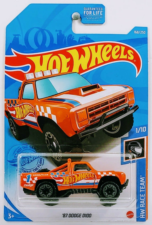 Hot Wheels 2021 - Collector # 168/250 - HW Race Team # 1/10 - 87 Dodge D100 - Orange