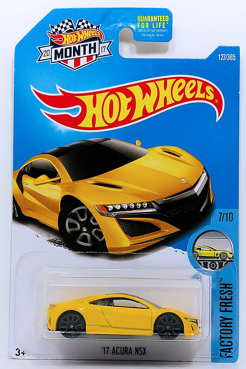 Hot Wheels 2017 - Collector # 127/365 - Factory Fresh 7/10 - '17 Acura NSX - Yellow - Month