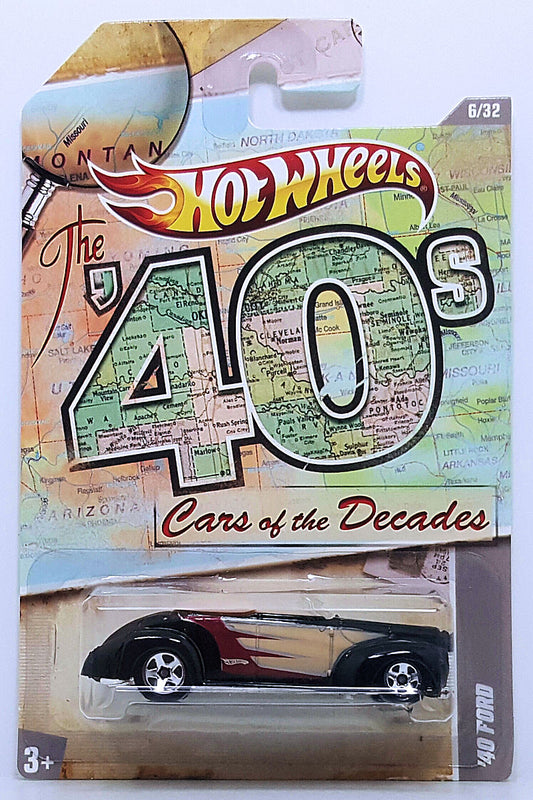 Hot Wheels 2011 - Cars of the Decades 06/32 - '40 Ford (Convertible) - Black - Walmart Exclusive