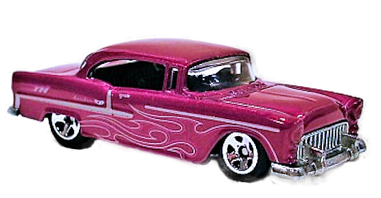 Hot Wheels 2009 - Collector # 052/190 - Treasure Hunts 10/12 - '55 Chevy - Metallic Magenta - USA