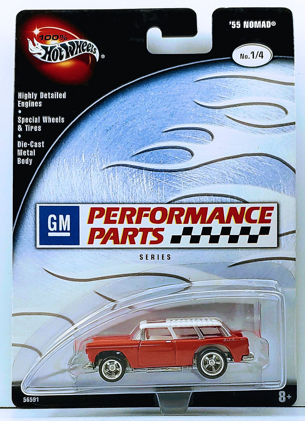 Hot Wheels 2003 - 100% Preferred / GM Performance Parts 1/4 - '55 Nomad - Red & White