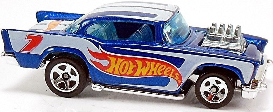 Hot Wheels 2011 - Collector # 160/244 - HW Racing 10/10 - '57 Chevy - Blue - USA