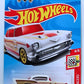 Hot Wheels 2018 - Collector # 100/365 - Holiday Racers 4/6 - '57 Chevy - White - Valentines - IC