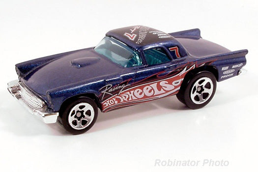 Hot Wheels 2002 - Collector # 165/240 - '57 T-Bird - Blue - USA R&W