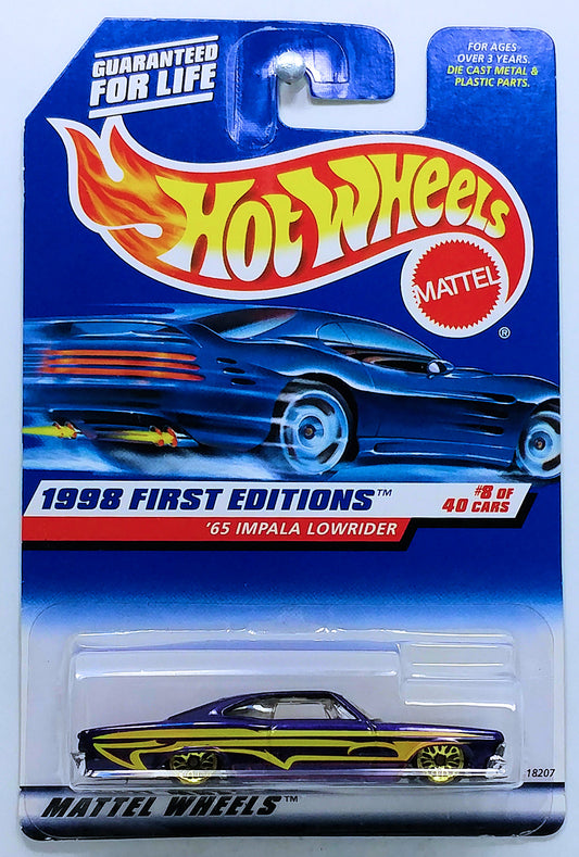 Hot Wheels 1998 - Collector # 635 - First Editions 8/48 - '65 Impala Lowrider - Purple - USA