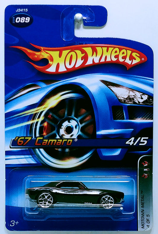 Hot Wheels 2006 - Collector # 086/223 - Motown Metal 4/5 - '67 Camaro - Black - Y5 Wheels - Opening Hood - USA