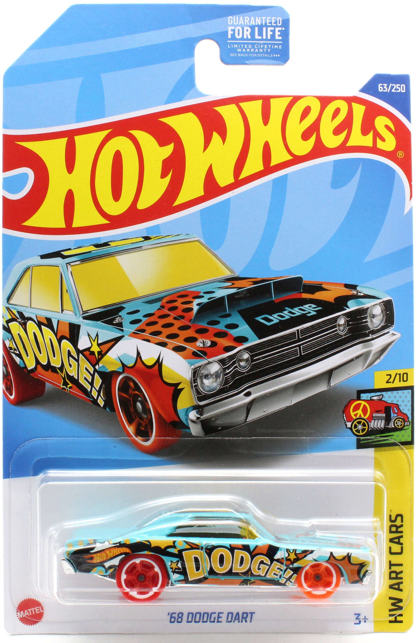 Hot Wheels 2022 - Collector # 063/250 - HW Art Cars 2/10 - '68 Dodge Dart - Aqua - Kroger Exclusive