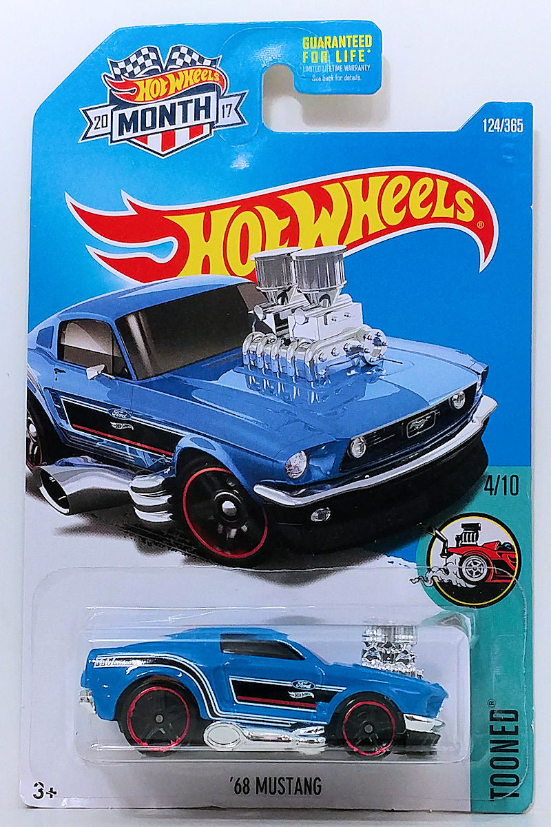 Hot Wheels 2017 - Collector # 124/365 - Tooned 4/10 - '68 Mustang - Blue - MONTH