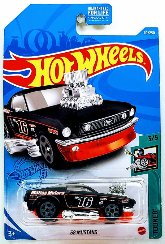 Hot Wheels 2021 - Collector # 040/250 - Tooned 3/5 - '68 Mustang - Flat Black - USA