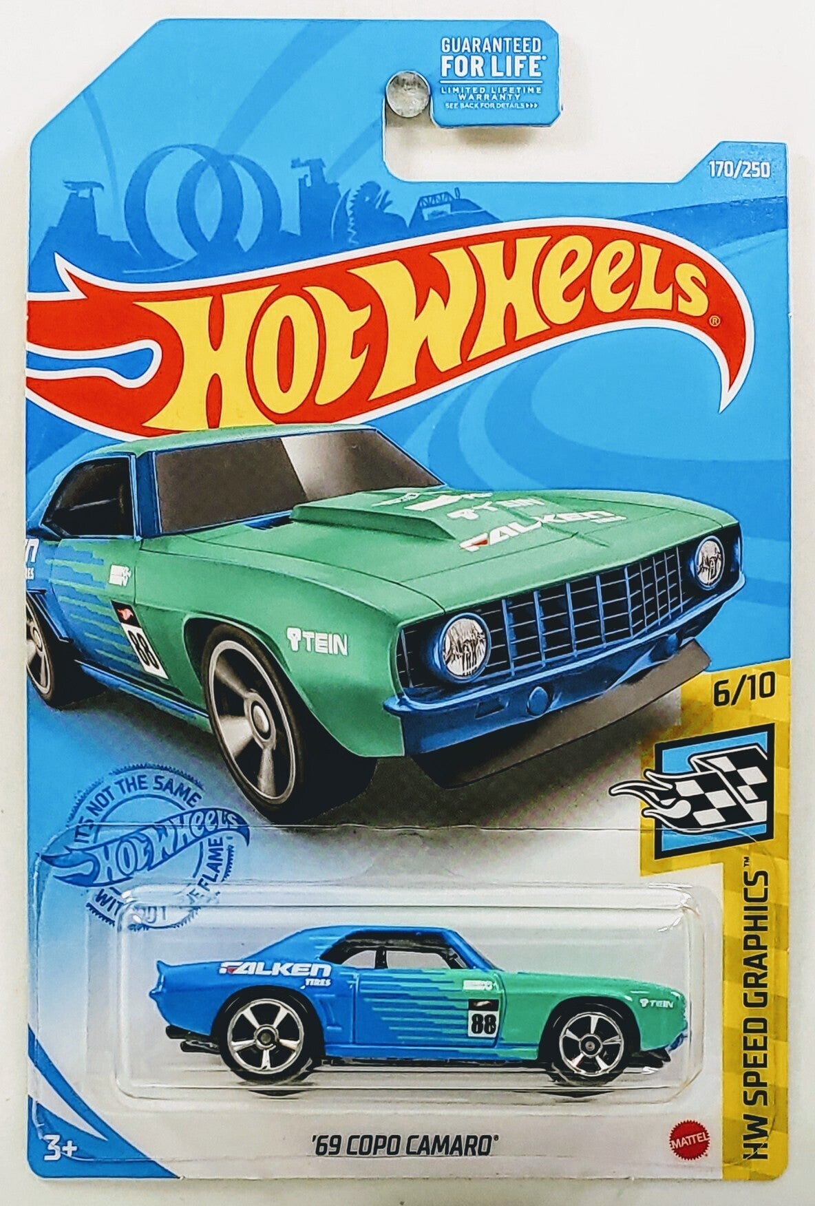 Hot Wheels 2021 - Collector # 170/250 - HW Speed Graphics 6/10 - '69 COPO Camaro - Blue / Falken Tires - USA