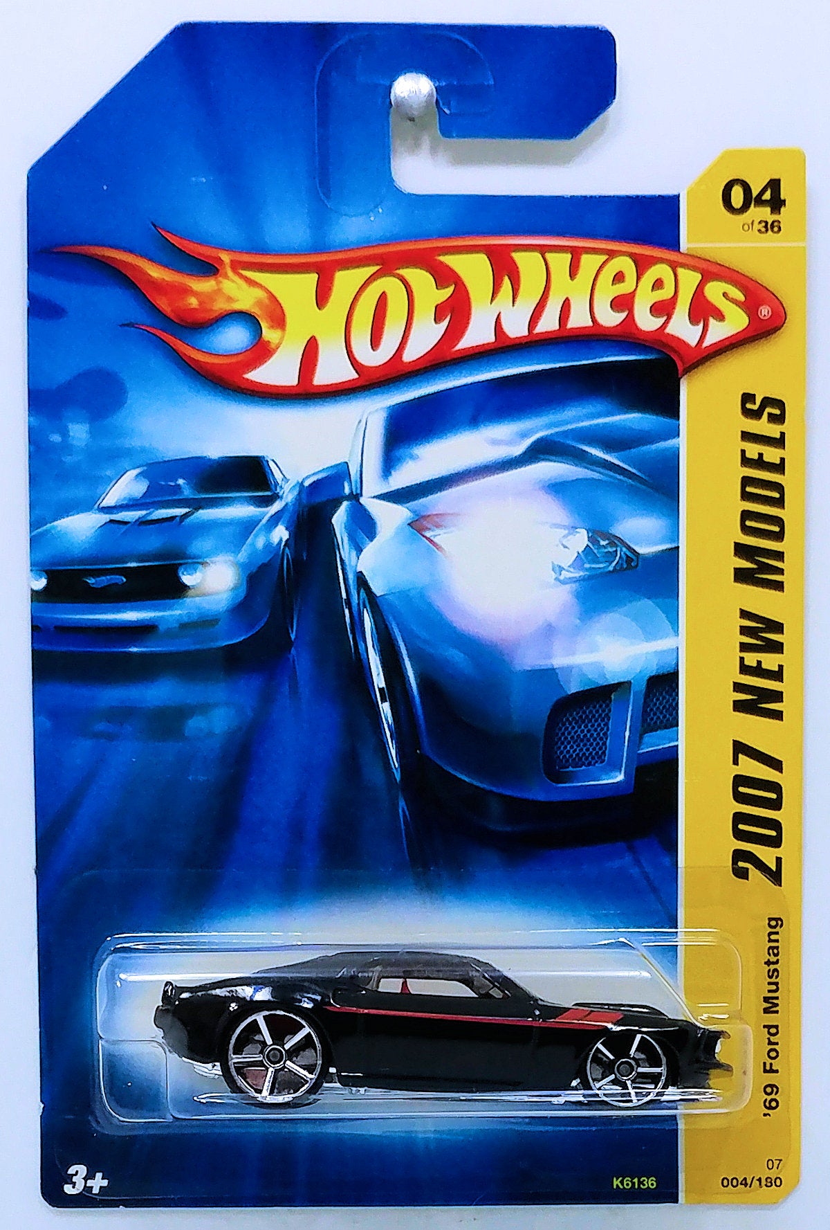 Hot Wheels 2007 - Collector # 004/180 - New Models 04/36 - '69 Ford Mustang - Black - OH5SP Wheels - USA