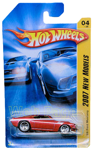 Hot Wheels 2007 - Collector # 004/180 - New Models 4/36 - '69 Ford Mustang - Red - 5 Spokes - USA