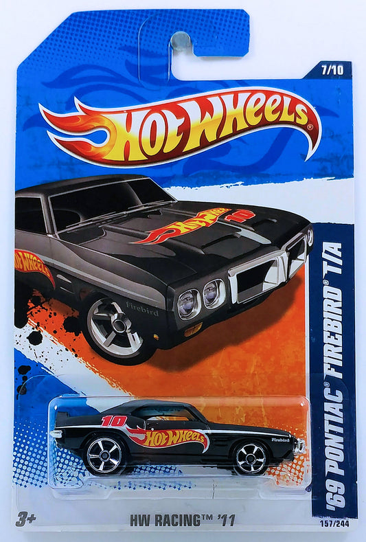 Hot Wheels 2011 - Collector # 157/244 - HW Racing 7/10 - '69 Pontiac Firebird T/A - Black - USA
