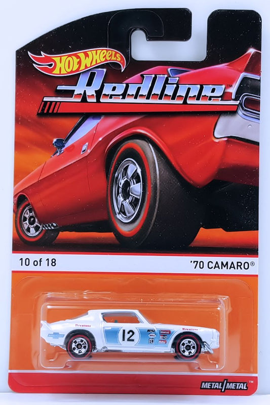 Hot Wheels 2015 - Heritage / Redline 10/18 - '70 Camaro - White - Basics with Redlines - Metal/Metal