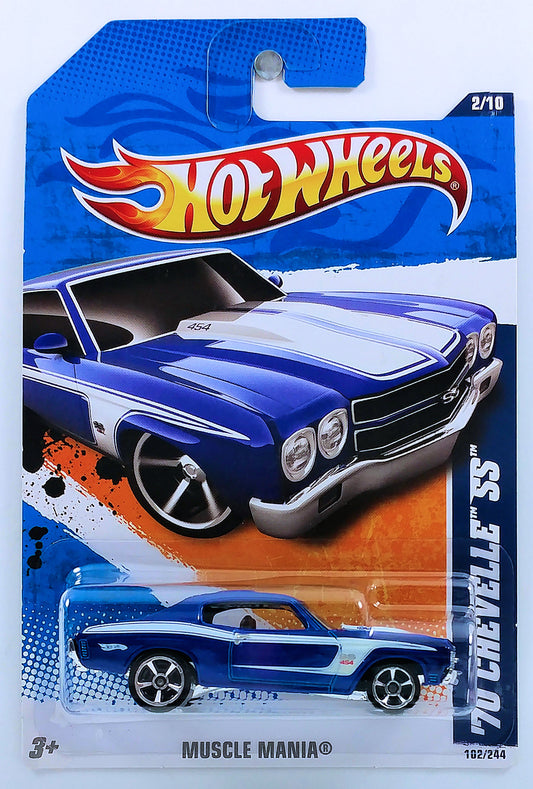 Hot Wheels 2011 - Collector # 102/244 - Muscle Mania 2/10 - '70 Chevelle SS - Blue - USA