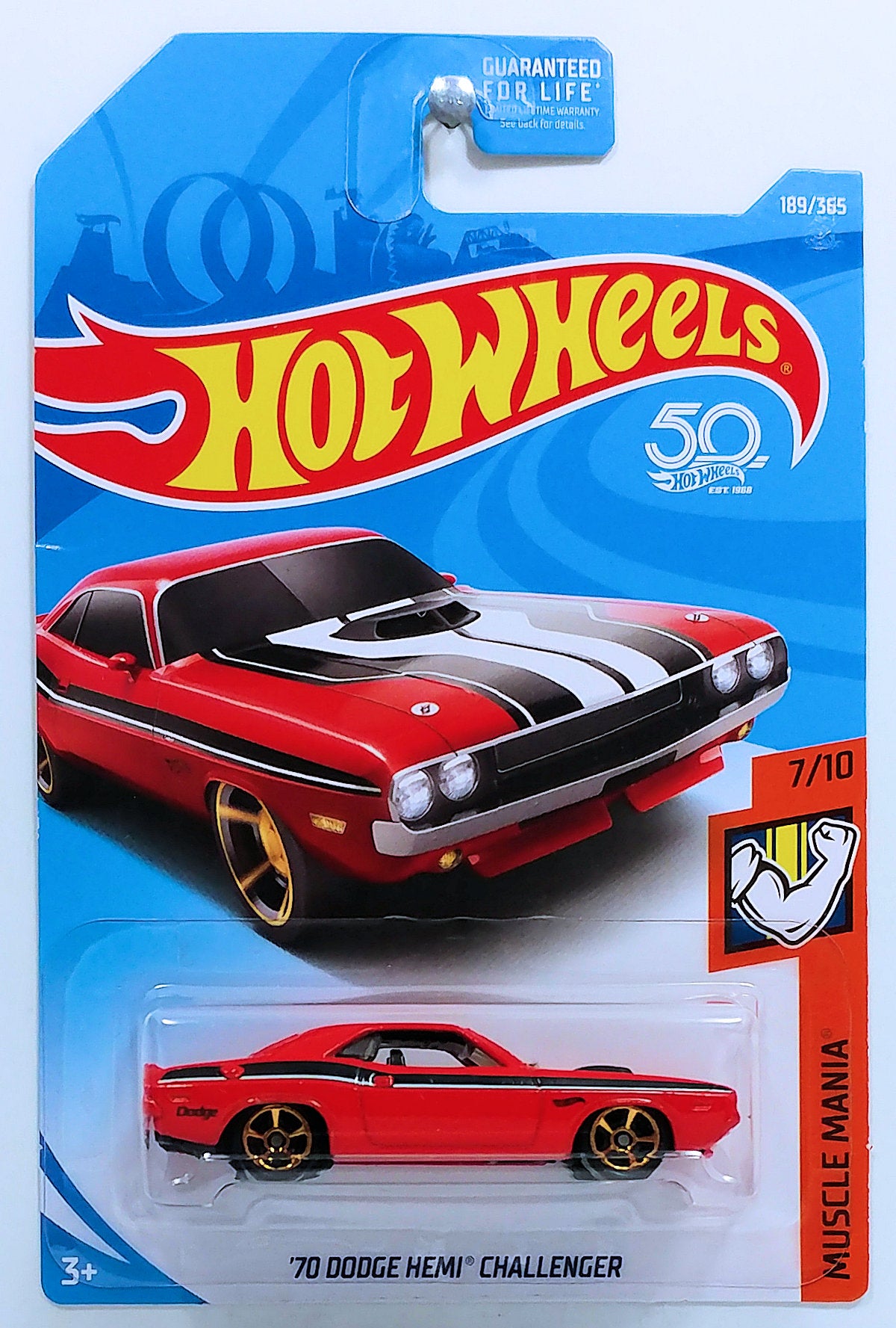 Hot Wheels 2018 - Collector # 189/365 - Muscle Mania 7/10 - '70 Dodge HEMI Challenger - Red