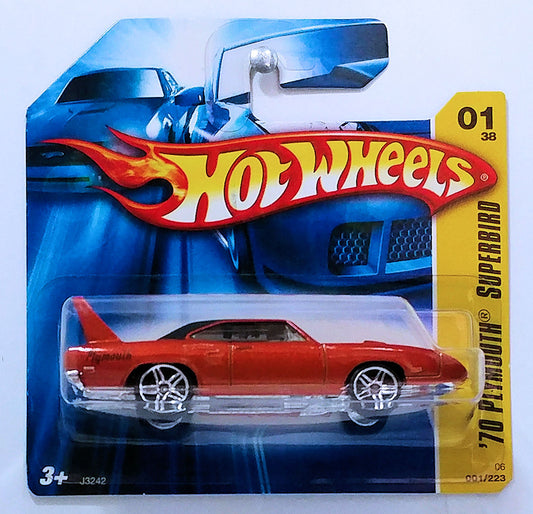 Hot Wheels 2006 - Collector # 001/223 - First Editions 1/38 - '70 Plymouth Superbird - Metallic Dark Orange - PR5 Wheels - SC