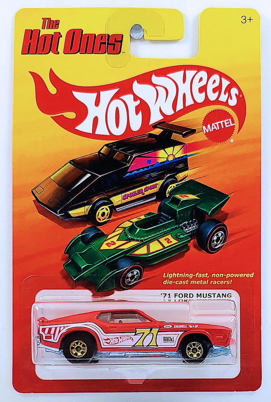 Hot Wheels 2011 - The Hot Ones - '71 Ford Mustang - Red - Metal/Metal & Gold Basic Wheels - Lightning Fast Metal Racers!