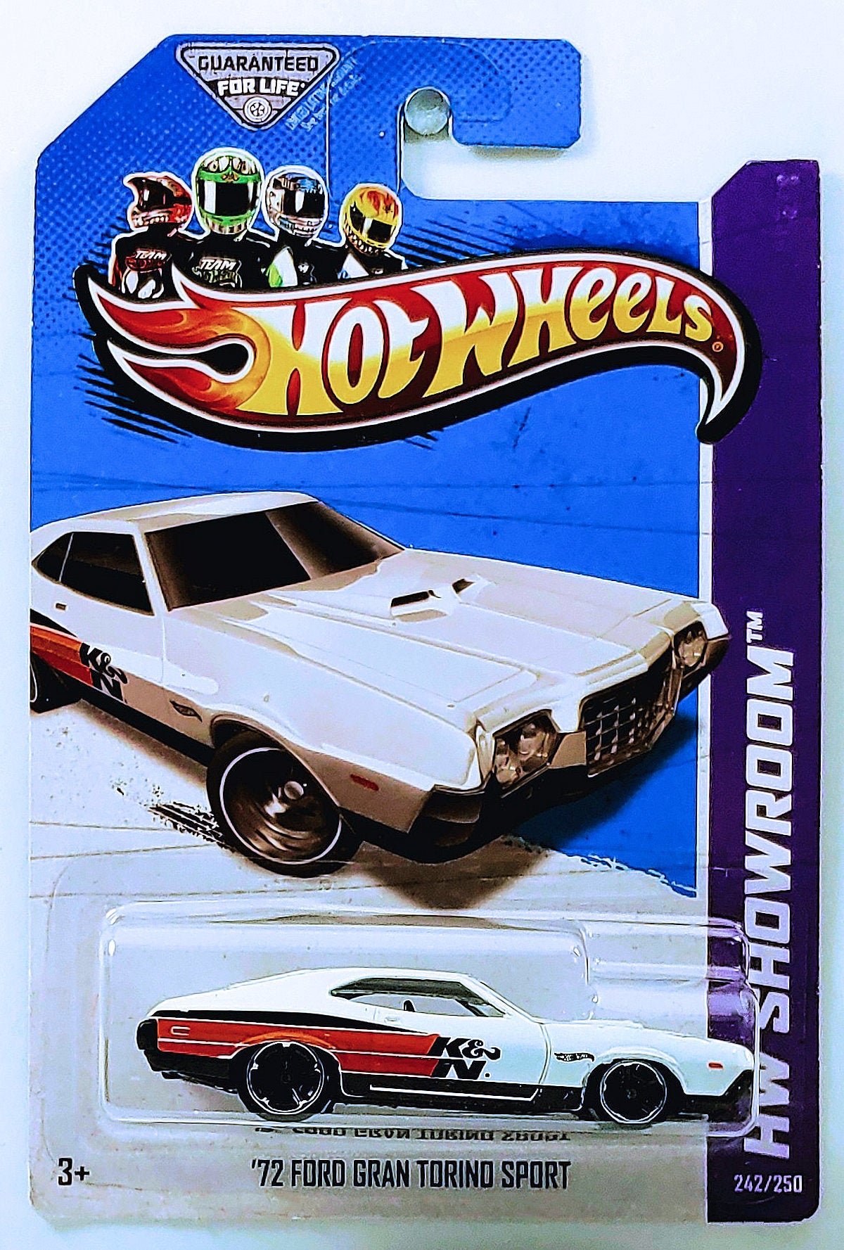 Hot Wheels 2013 - Collector # 242/250 - HW Showroom / HW Performance - '72 Ford Gran Torino Sport - White / K&N Filter - USA